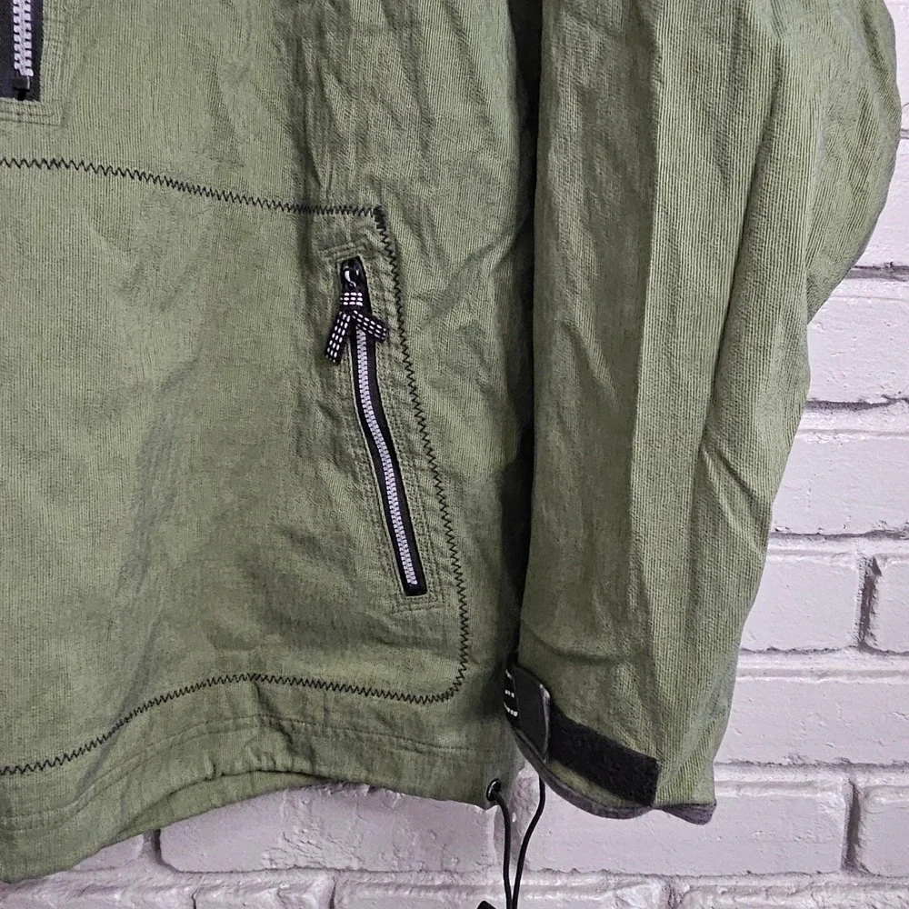 Vtg Adidas Equipment Anorak Jacket Olive Green‎ Half Zip Hooded Mens Medium 90s